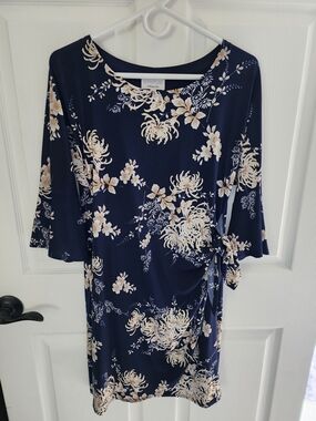 Navy Floral Tie-Waist Dress From Dress Barn